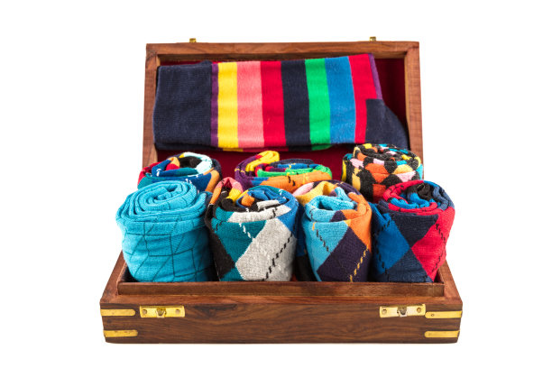 男袜放在礼品盒里图片下载