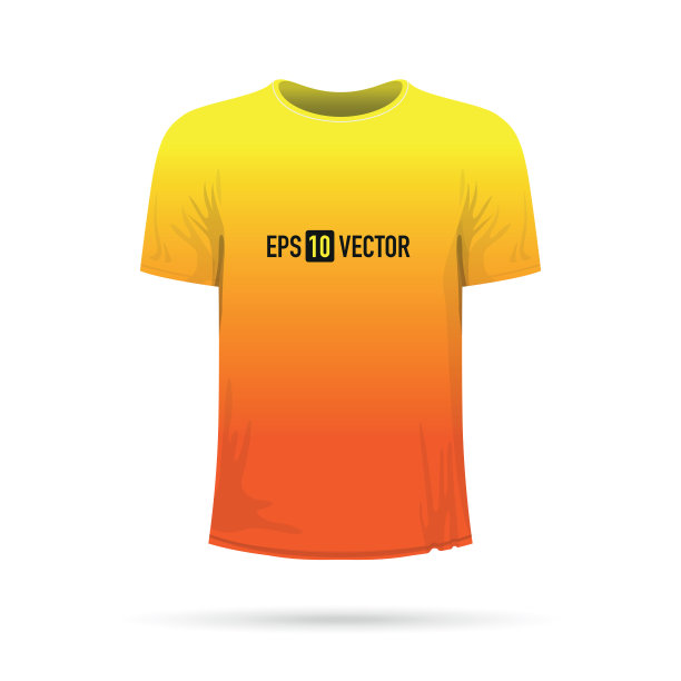 黄色到橙色褪色的t恤图片下载
