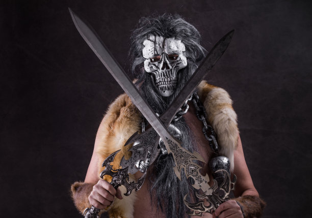 古代萨满武士，异教，仪式素材图片