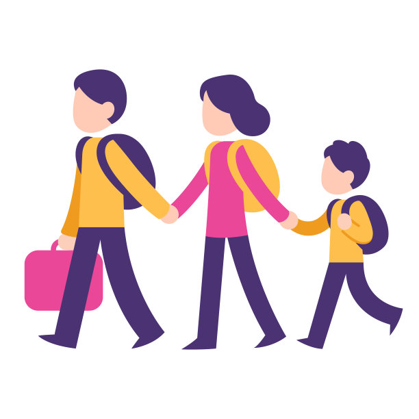 卡通家庭旅行图片下载