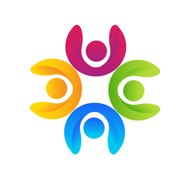 团队会议伙伴人们在一个拥抱图标向量图片下载