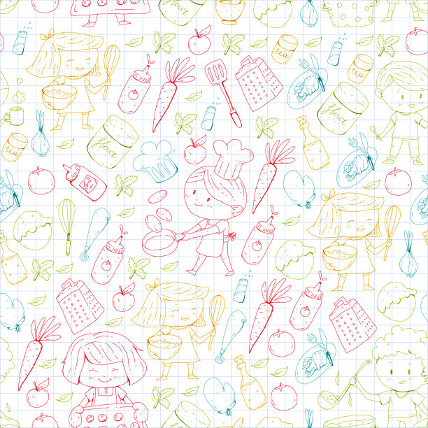 儿童菜单，儿童咖啡馆，餐厅。幼儿园和学龄前儿童，中小学男生女生。健康食品饮料。烘焙、水果、蔬菜。烹饪课程。图片下载