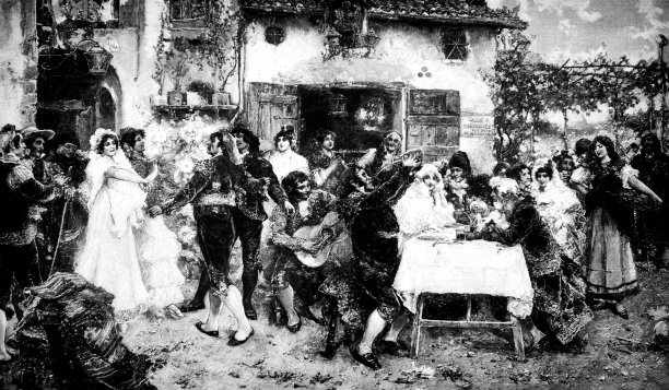 花园的婚礼派对，1896年图片下载