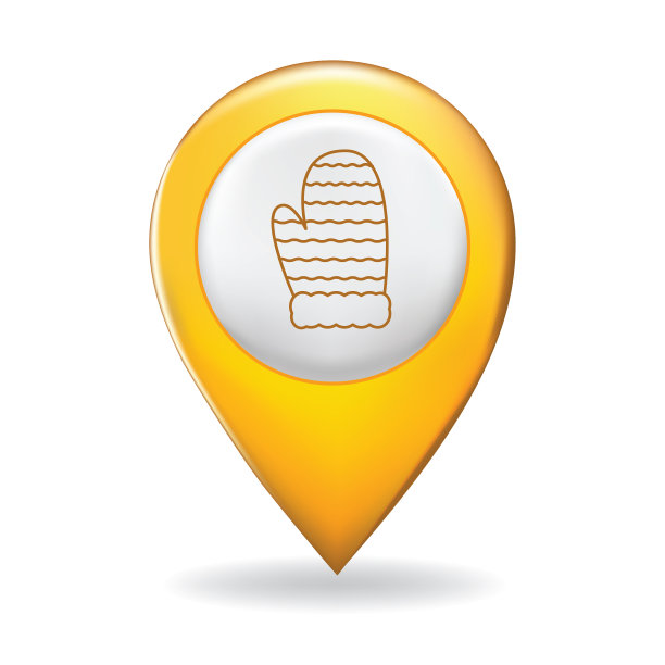 在地图指针针上的细线图标-假日元素图片下载