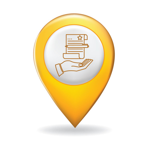 细线图标在地图指针针-金融和银行图片下载