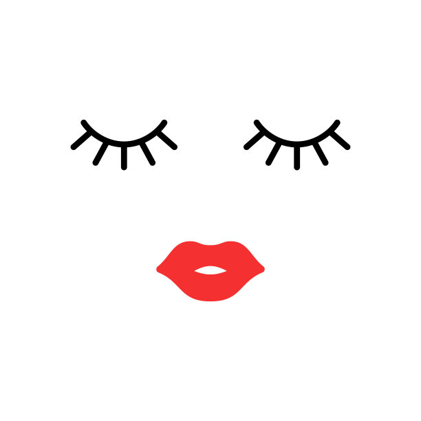 女人的脸。美丽的概念。睫毛,嘴唇。弥补。向量图片下载