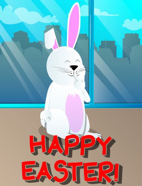 复活节兔子把手指放在嘴边。图片下载