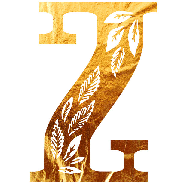 名字的首字母。纹理的黄金。图片下载