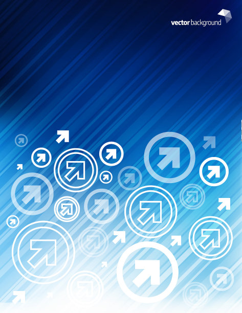 蓝色背景与淡白方向箭头模式图片下载