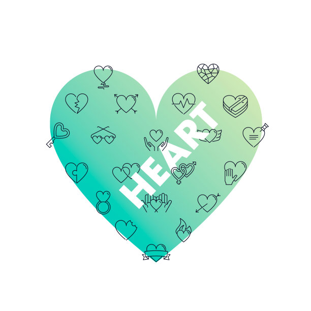 将图标排成心形。心图片下载