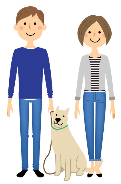 年轻夫妇和狗图片下载