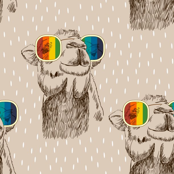 向量复古的骆驼图片下载