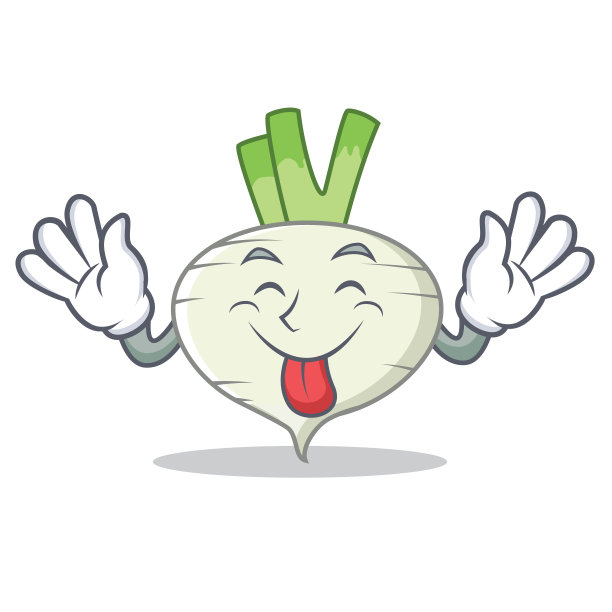 舌头伸出萝卜吉祥物卡通风格图片下载
