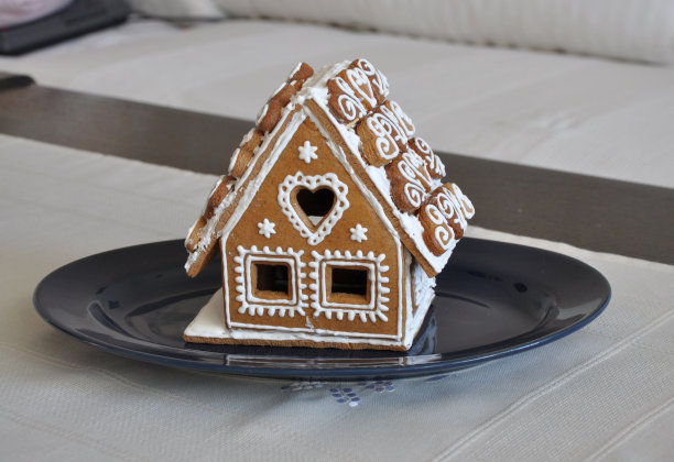 自制漂亮朴实的传统冬季饼干姜饼屋图片下载