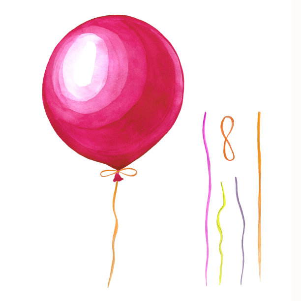 气球的水彩画。图片下载
