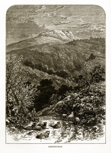 Sheepstor，英国18世纪早期的维多利亚版画图片下载