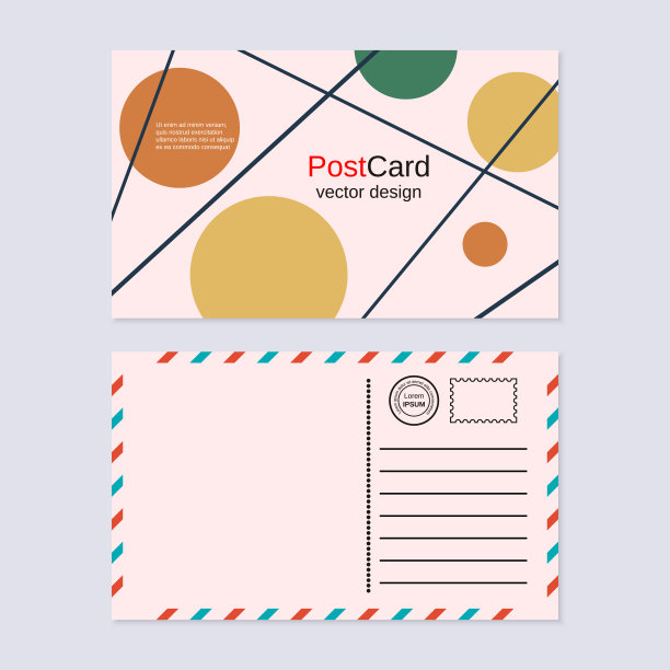 明信片矢量设计模板图片下载