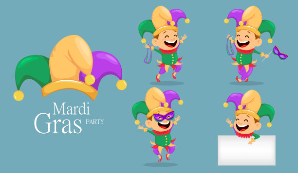 狂欢节小丑， 设置图片下载