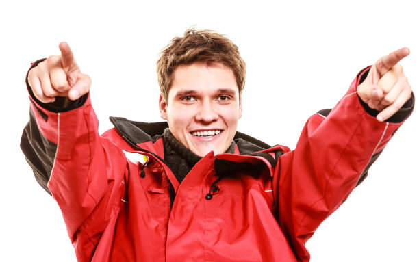 户外男子做手势图片下载