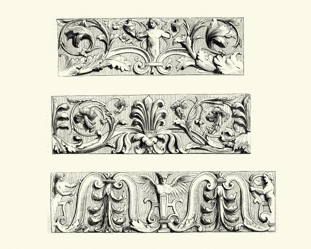 佛兰芒语的阿拉斯克石膏雕刻板图片下载