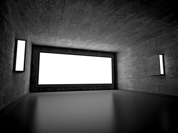 空房间，空灯箱。图片下载