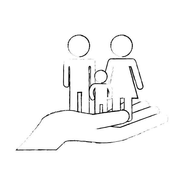 手与家庭剪影图片下载