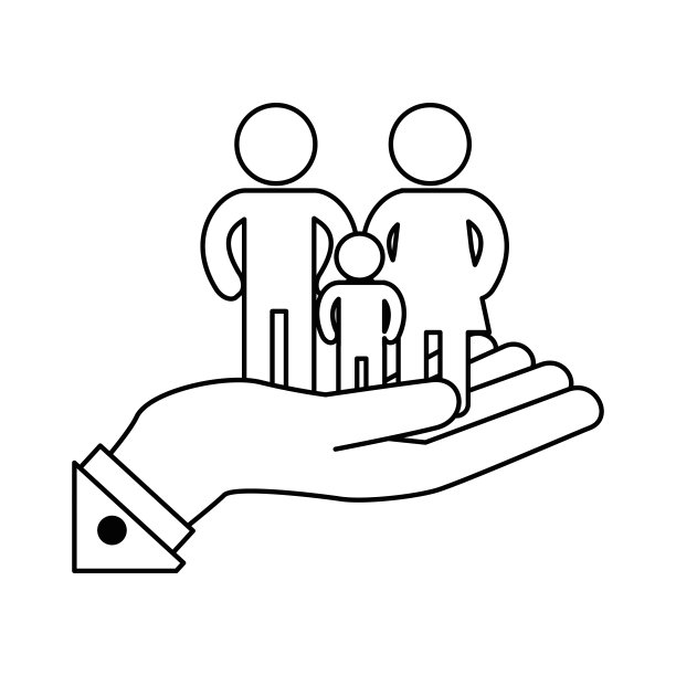 手与家庭剪影图片下载