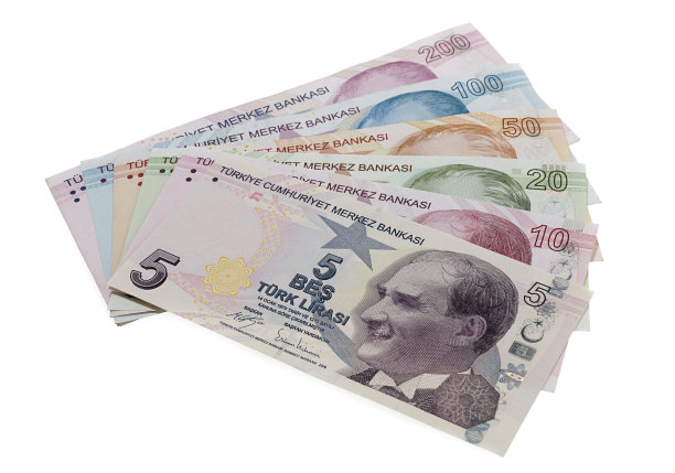 土耳其里拉钞票被隔离图片下载