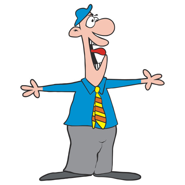 带领带的胖子，矢量图图片下载