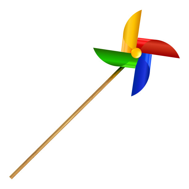 白色背景上的婴儿玩具风车。孤立。矢量图图片下载