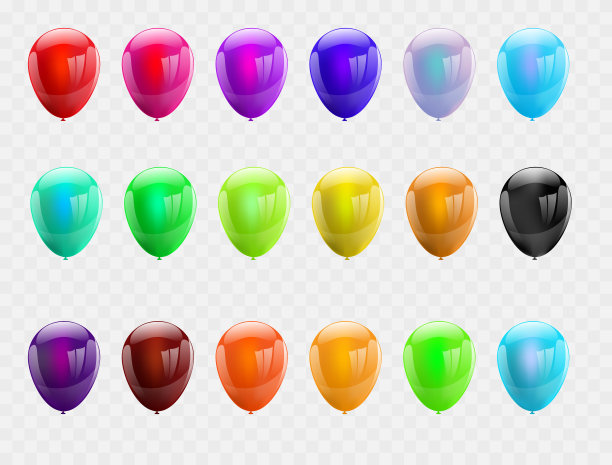 设置气球孤立。庆祝党的旗帜。图片下载