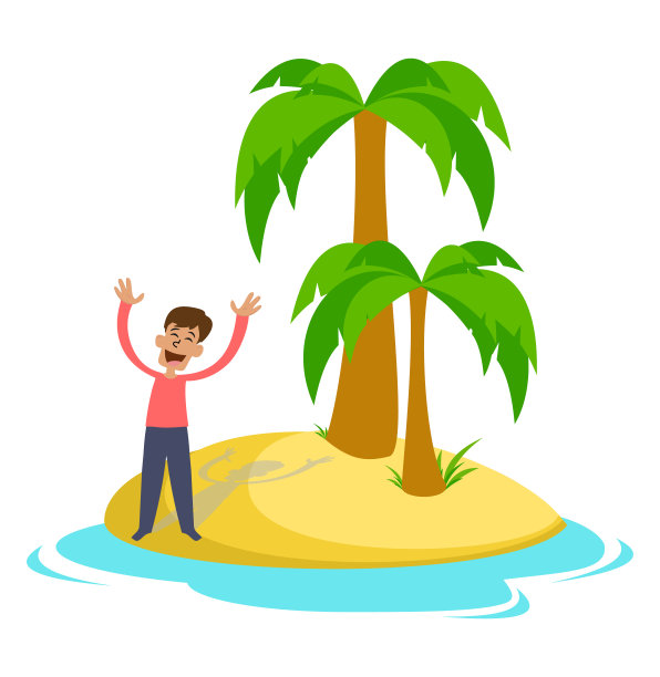 荒岛上的人寻求帮助，希望得到救赎。图片下载