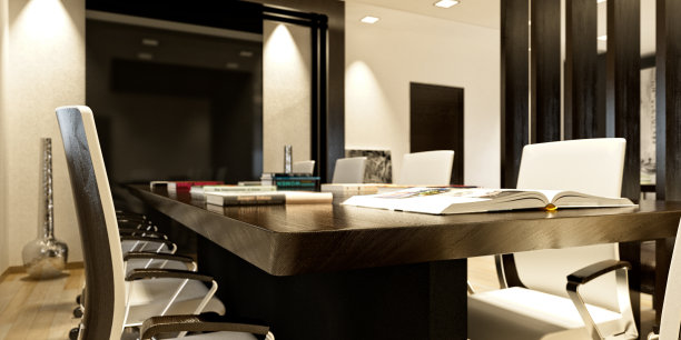 三维渲染现代会议室，工作空间。图片下载