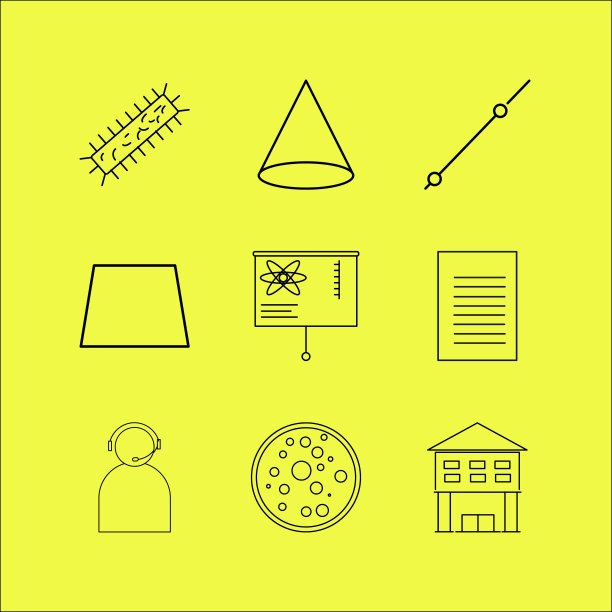 科学线性图标集。简单的轮廓图标图片下载