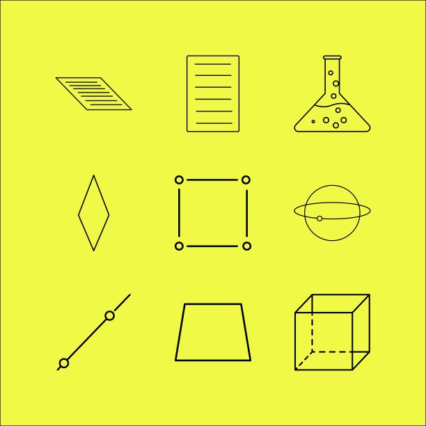 科学线性图标集。简单的轮廓图标图片下载