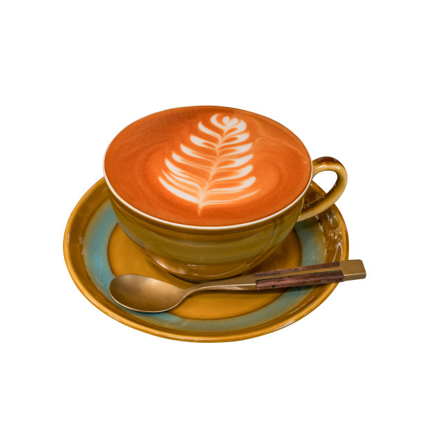 白色背景上的热咖啡杯图片下载