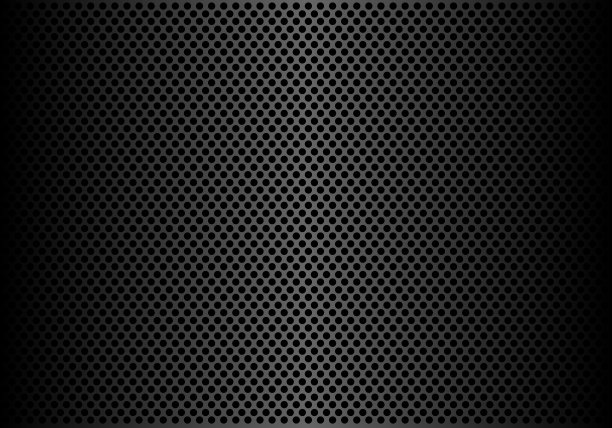 抽象的深灰色圆网格图案背景纹理矢量插图。图片下载