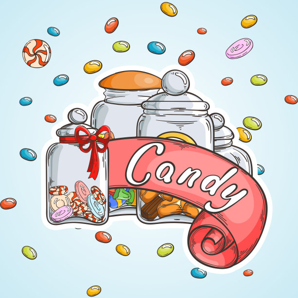 标签糖果店。漩涡糖果，巧克力，棒棒糖，焦糖，奶油。图片下载