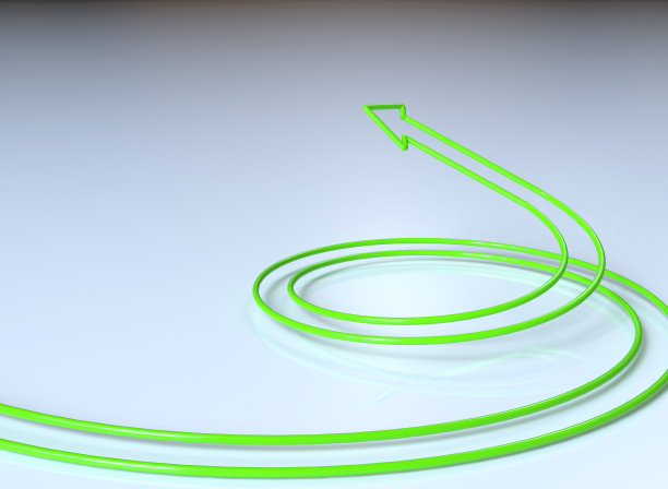 绿色螺旋箭头3D。图片下载