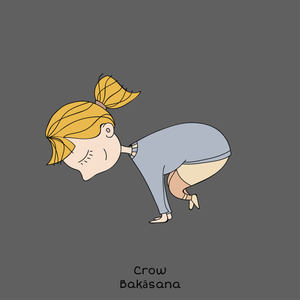 孩子瑜伽姿势。乌鸦图片下载