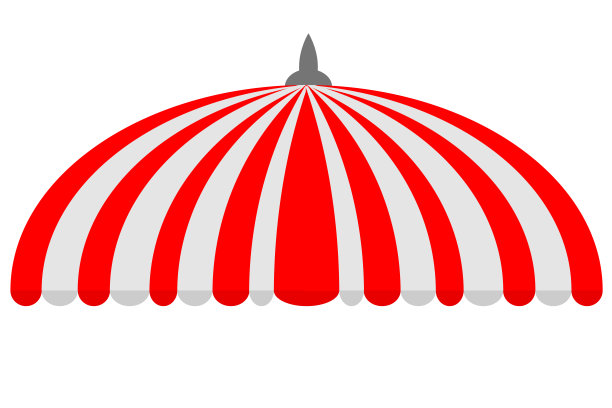 天篷，半圆形，红色和白色图片下载
