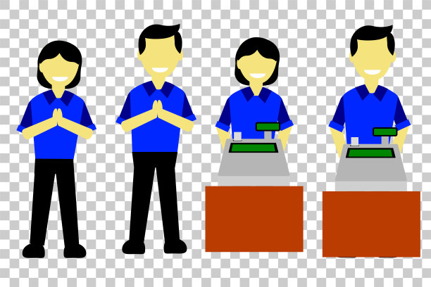 收银员，促销女和促销男图片下载