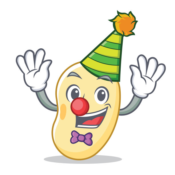 小丑豆豆卡通吉祥物图片下载