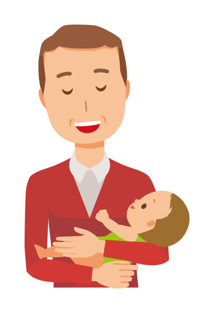 一位穿着毛衣的中年男子抱着一个婴儿图片下载