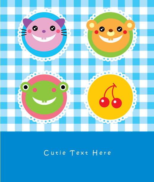 可爱的动物宝宝到来贺卡图片下载