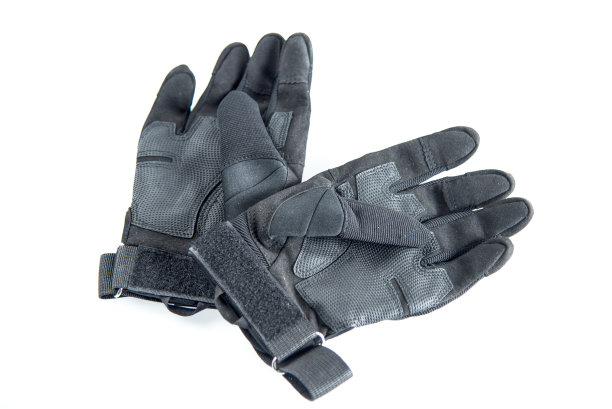 战术军用摩托车自行车空气软狩猎全指手套孤立在白色背景图片下载