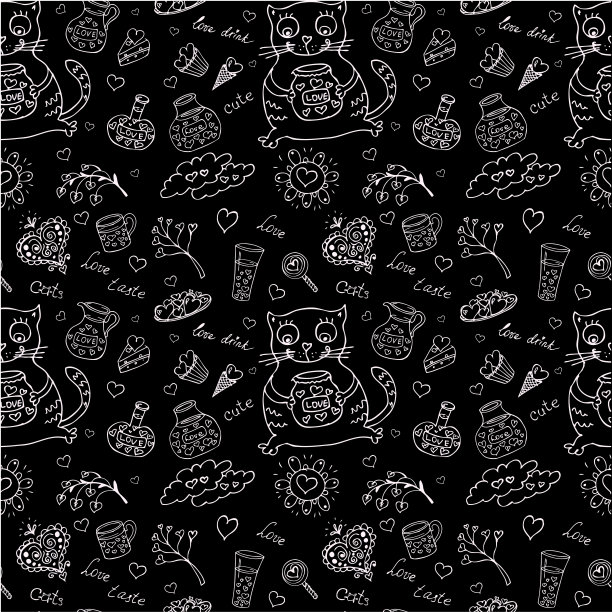 无缝图案与不同的可爱动物图片下载