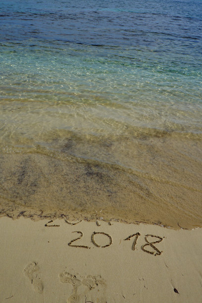 2018年和2017年在沙滩上图片下载