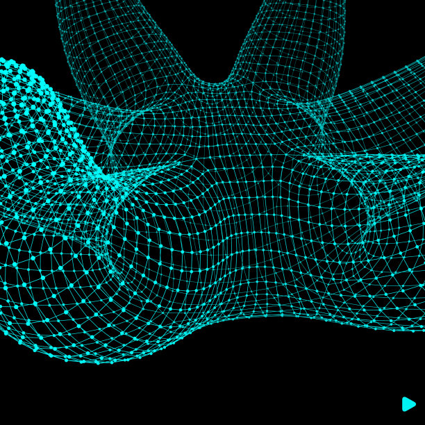 3 d连接结构。未来的技术风格。抽象的设计。晶格几何元素。矢量插图。图片下载