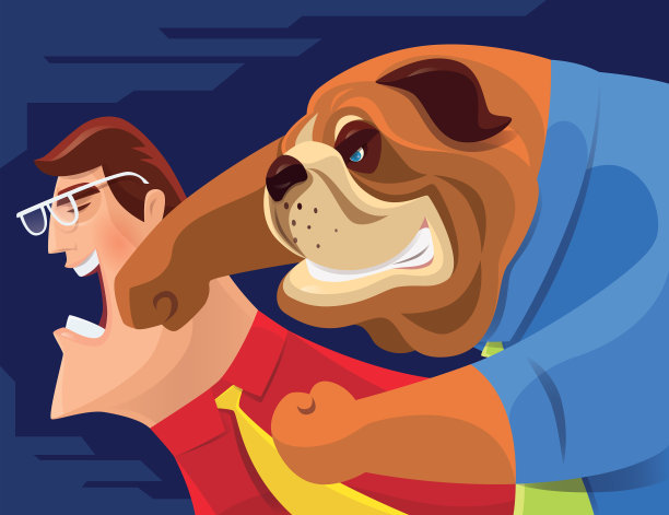 斗牛犬打商人的脸图片下载